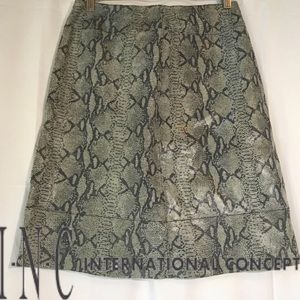 NWOT | I.N.C. | Leather Snake Skin Print Skirt